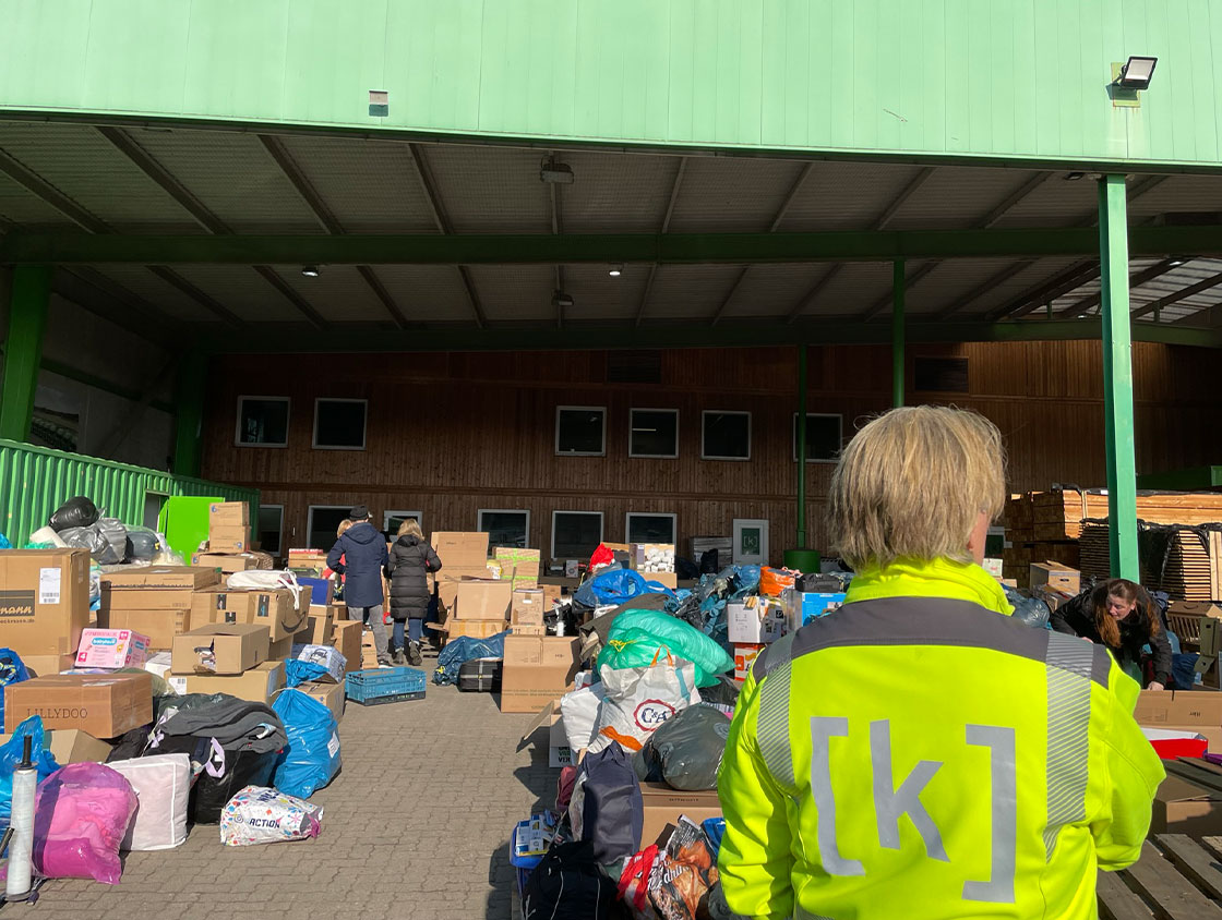 Ukraine Spendensammlung auf dem Gelände von [k]nord